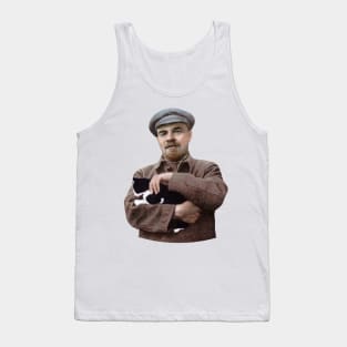 Lenin and a Black and White Cat Tank Top